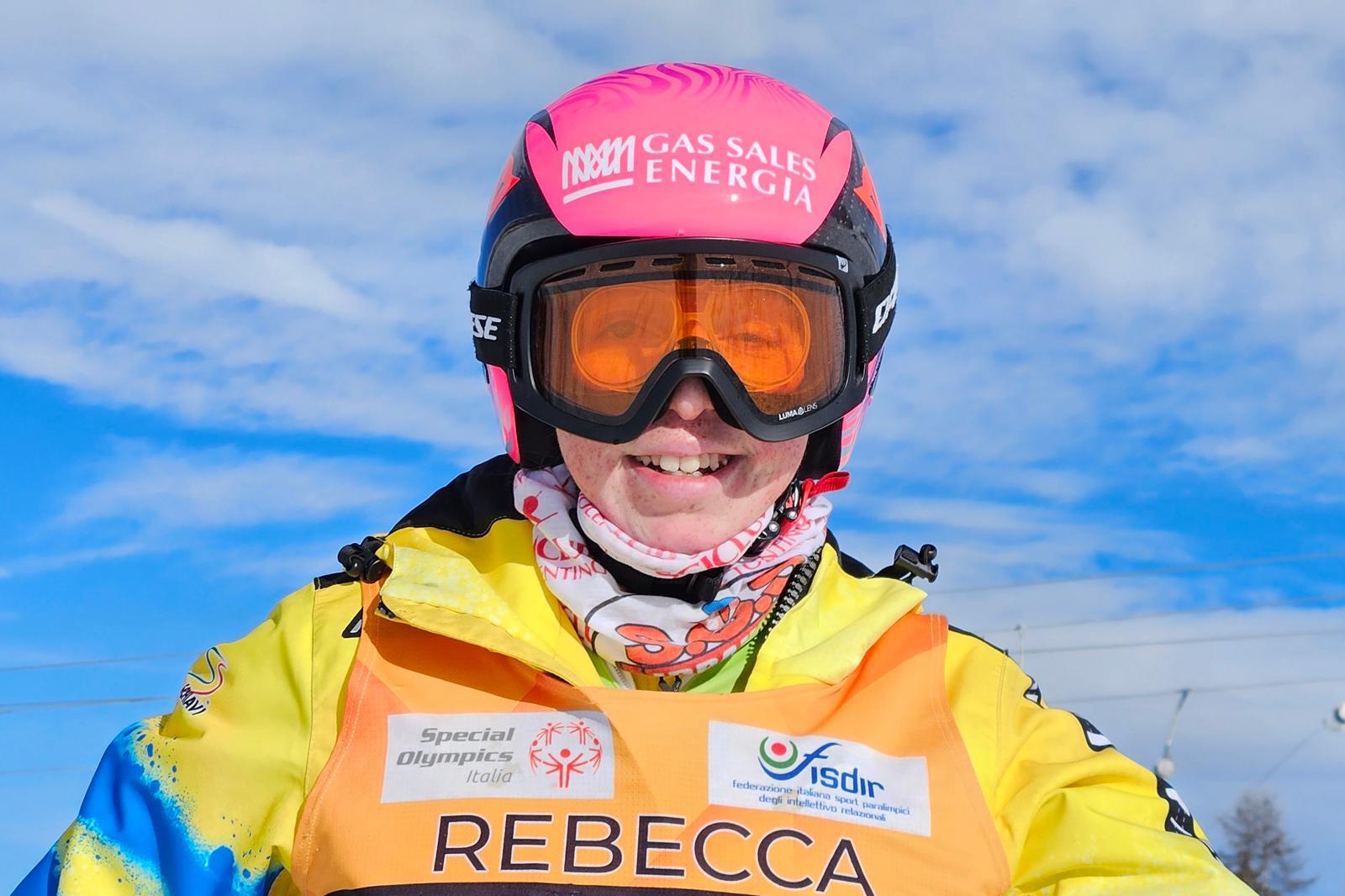 Rebecca, con la grinta di una tigre sulle piste da sci