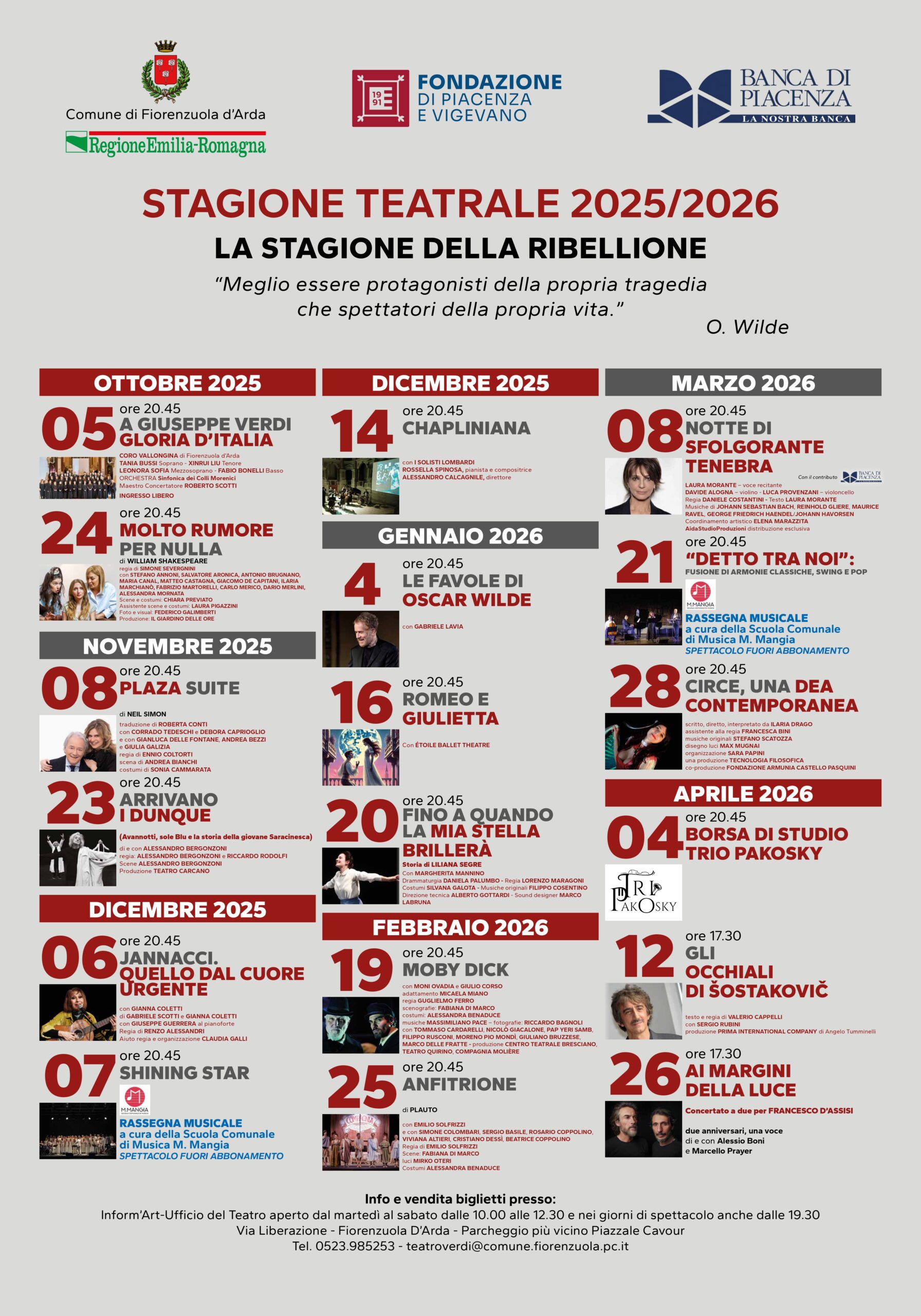 Stagione Teatrale 2025/2026