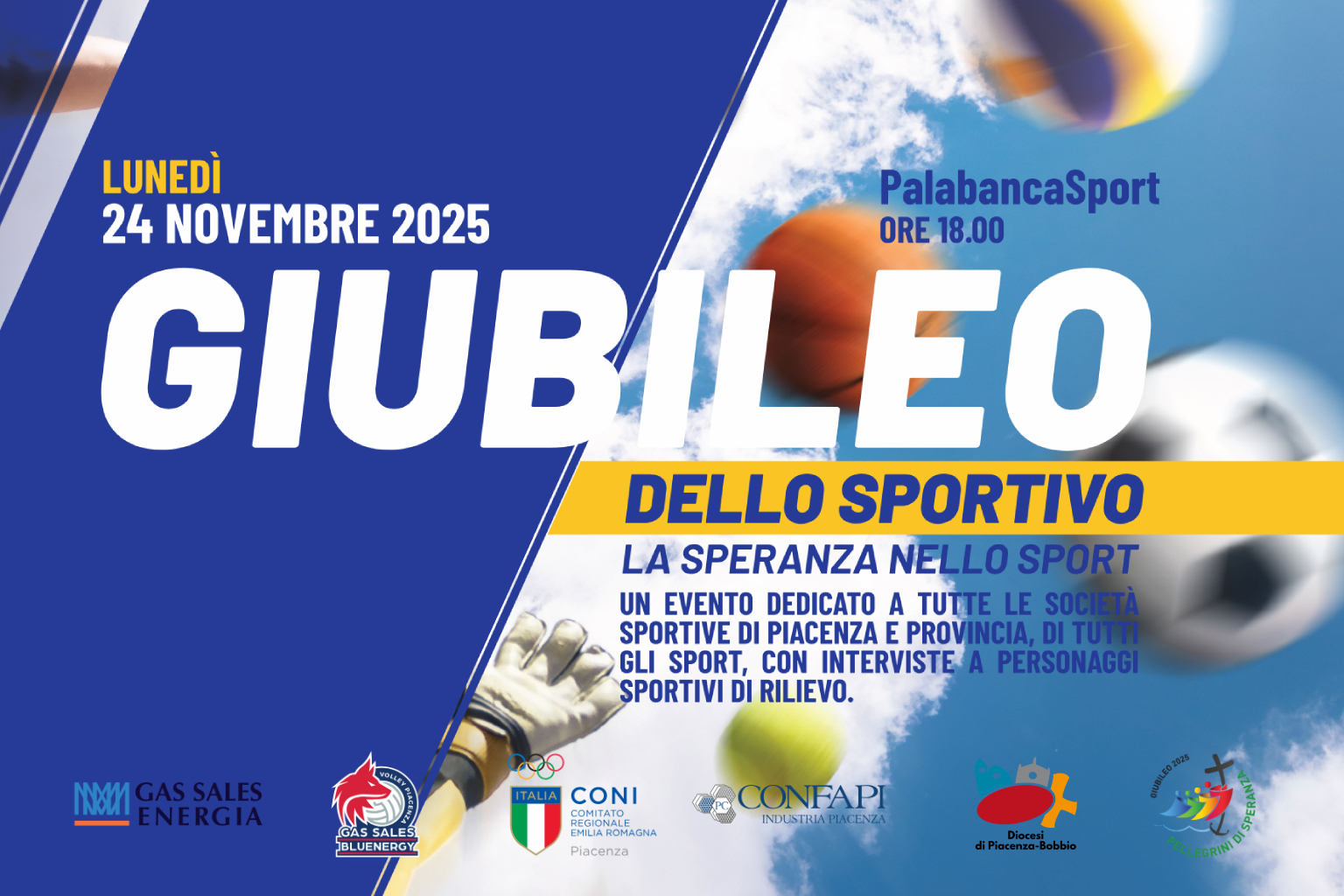 Al PalabancaSport il Giubileo dello Sportivo: Gas Sales Energia promuove un evento dedicato ai valori dello sport
